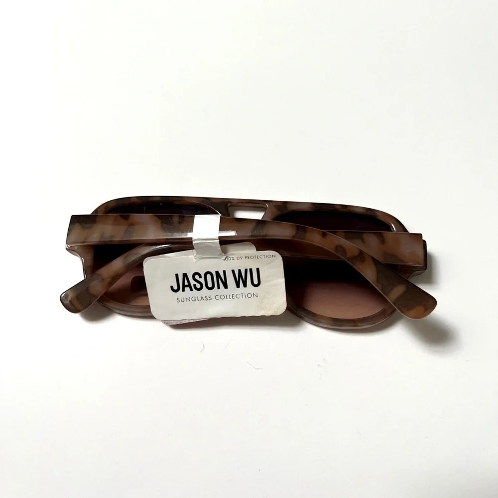 NWT Original JASON WU Double Bridge Aviator Sunglasses Tortoise Shell Brown